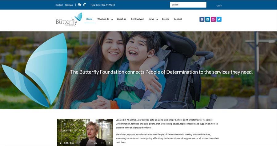 The butterfly Foundation website mock-up